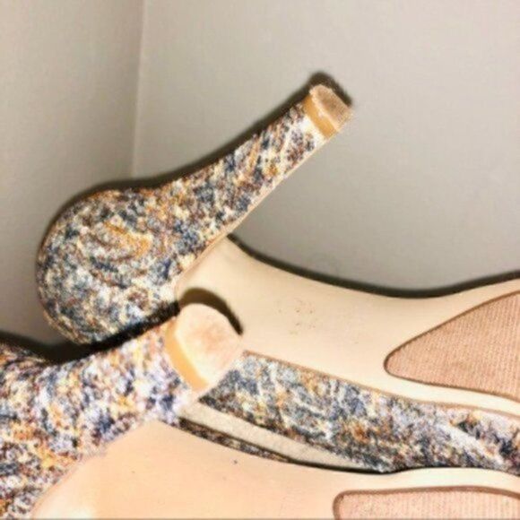 Nine West Metallic Giltter Heels Sparkly Silver Lace Open Toe Evening 7.5 M - Picture 9 of 12